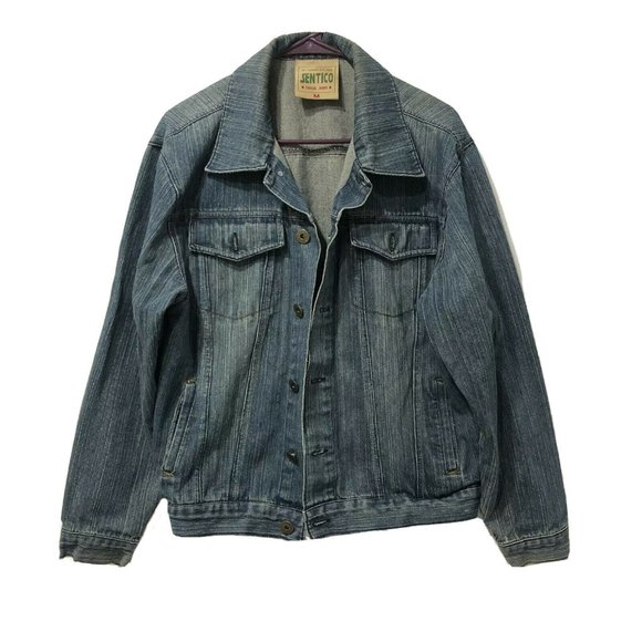 Sentico Other - Vintage 70s Pinstripe Denim Jacket - Sentico the Legendary Jean Jacket Size: M